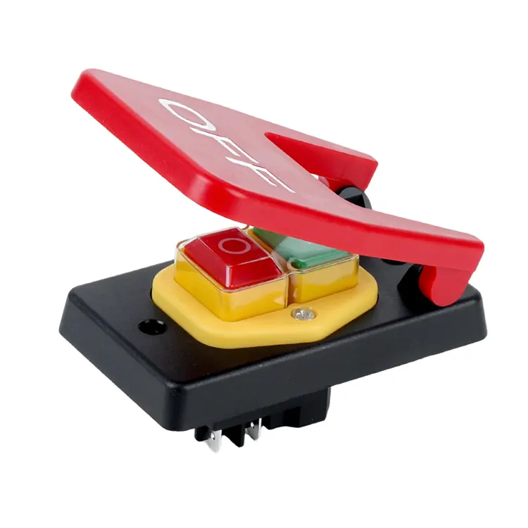 16A Suis Elektromagnet Butang Tekan Panel OFF Merah Besar