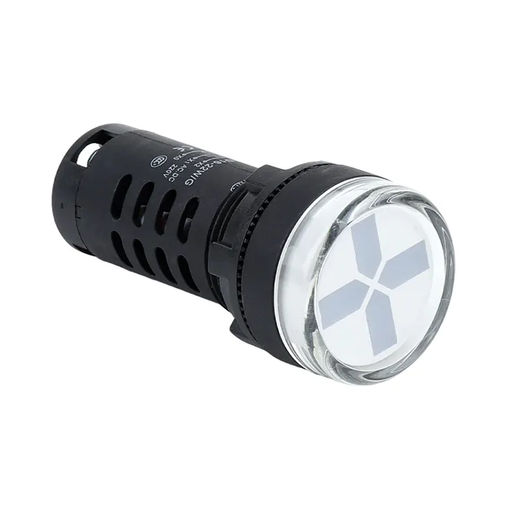Saiz Lubang Pemasangan 22mm Putih Jenis Lampu Penunjuk Kedudukan AD16-22W