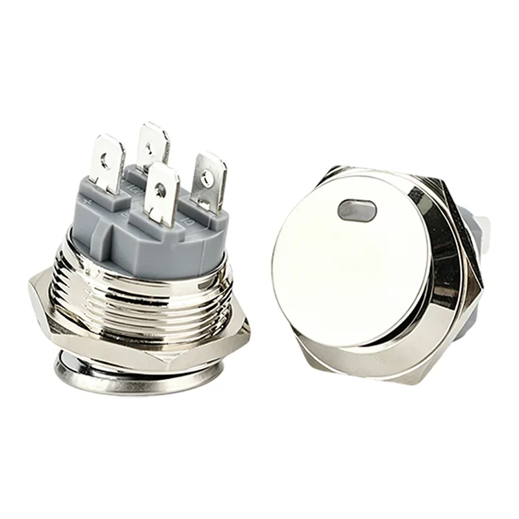 Suis Rocker Logam Bulat 4 Pin 22mm