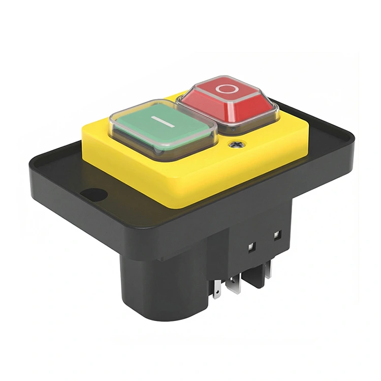 400V 16A Suis Elektromagnet Butang Tekan Kuning Plat Sederhana