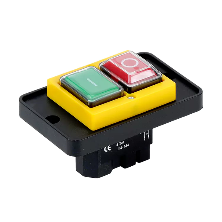 8A Suis Elektromagnet Butang Tekan Kuning Panel Besar