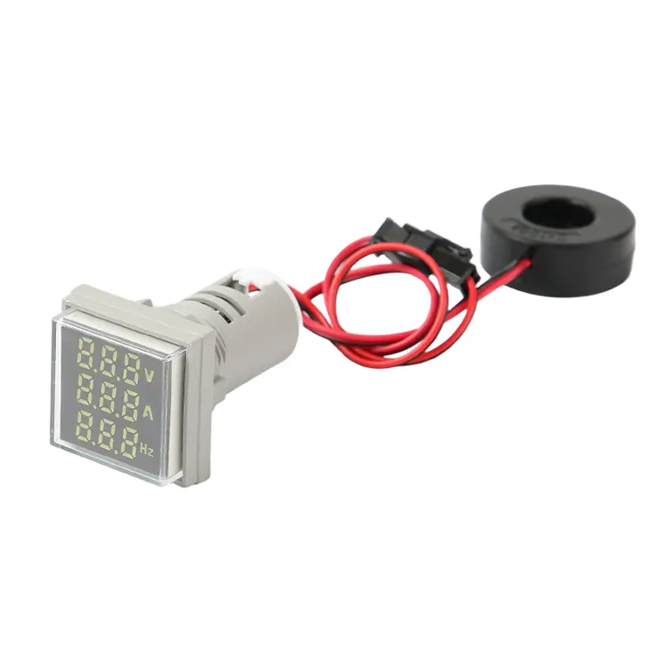 Digital AC Voltmeter, Ammeter dan Hz Square Triple Display Indicator Light