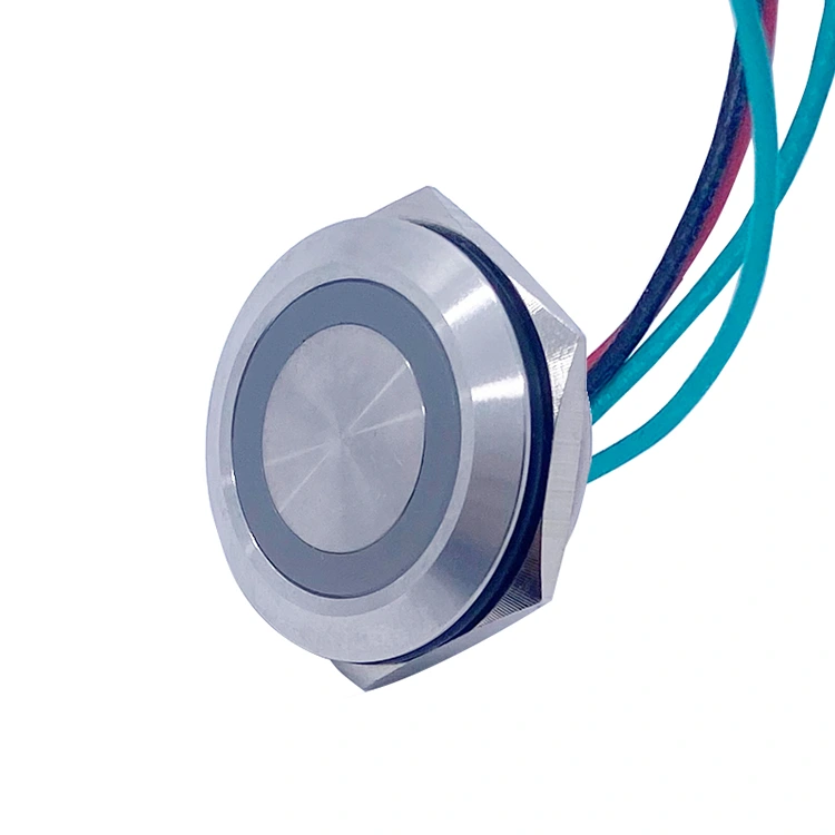 Suis Butang Tekan Logam Jenis Ultra Pendek Dengan Lampu LED